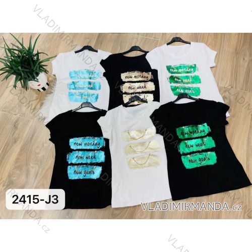 T-Shirt Kurzarm Frauen (UNI S-M) ITALIENISCHE MODE IMM20330