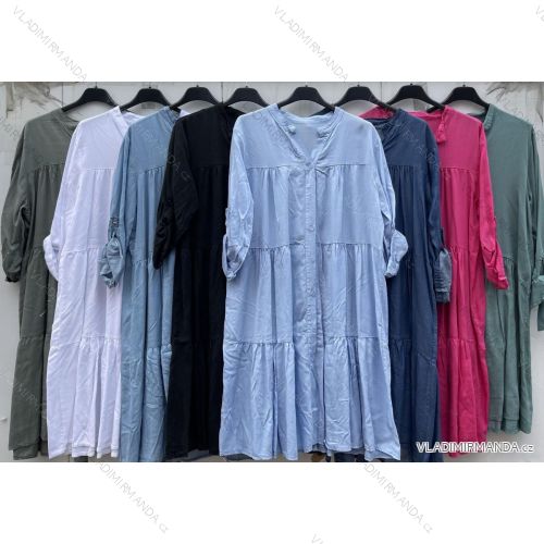 Sommer Hemdkleid Langarm Oversize Damen (S / M ONE SIZE) ITALIAN FASHION IMWM216078