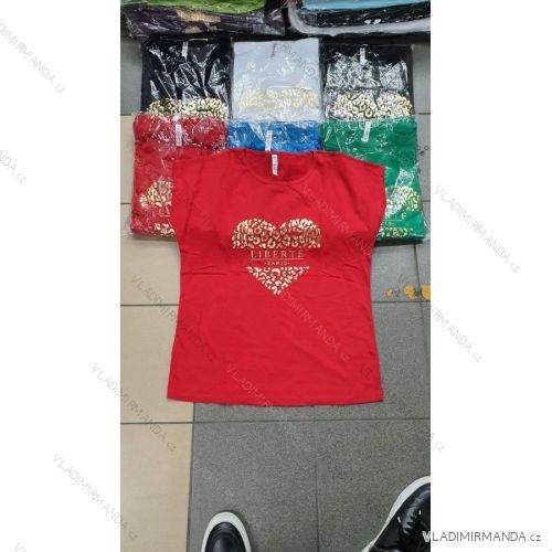 Tričko krátký rukáv dámské nadrozměr (2XL-4XL) TURECKÁ MÓDA TMWG22G12311