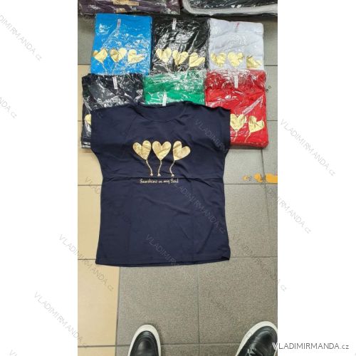 Tričko krátký rukáv dámské nadrozměr (2XL-4XL) TURECKÁ MÓDA TMWG22G12311