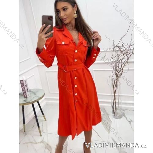 Kleid mit 3/4 Ärmeltasche für Damen (uni sl) ITALIAN Fashion IMWD20527