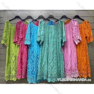 Damen Sommerkleid Carmen aus Spitze Baumwolle (S / M / L ONE SIZE) ITALIAN FASHION IMWG221517