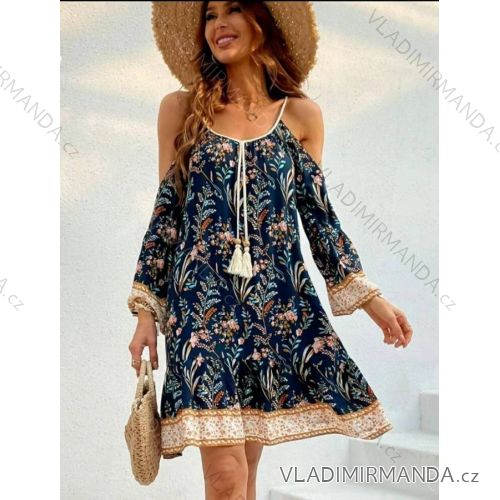 Spanisches Sommerkleid auf Trägern Damen (S / M / L ONE SIZE) ITALIAN FASHION IMWM221521