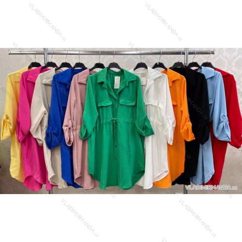 Kleid mit 3/4 Ärmeltasche für Damen (uni sl) ITALIAN Fashion IMWD20527