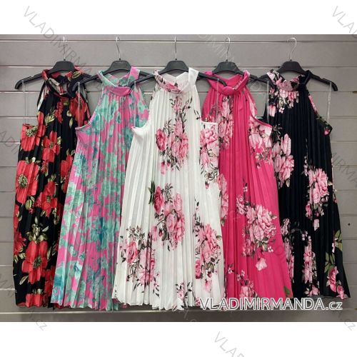 Ärmelloses Damen-Sommerkleid aus Chiffon (S / M ONE SIZE) ITALIAN FASHION IMWG221610