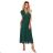 367-1 YANA Midikleid mit plissierten Rüschen und Ausschnitt - grün