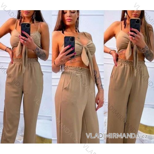 Elegantes Sommerhosen-Set und Damenoberteil (S / M ONE SIZE) ITALIAN FASHION IMWG221626