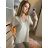 Gekreuzte Bluse Tunika mit kurzen Ärmeln für Damen (M / L ONE SIZE) ITALIAN FASHION IMD22038