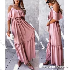Carmen langes Kleid Träger Damen (S / M / L ONE SIZE) ITALIAN FASHION IMD22374
