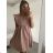 Denim Kurzarm Kleid Frauen (UNI S / M) ITALIAN FASHION IM920010 S / M dunkelblau