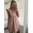Denim Kurzarm Kleid Frauen (UNI S / M) ITALIAN FASHION IM920010 S / M dunkelblau