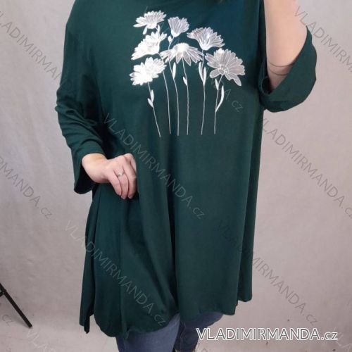 Šaty s 3/4 rukávem dámské nadrozměr (L-4XL) POLSKÁ MÓDA PMWT22010