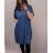 Denim Short Summer Damen trägerloses Kleid (uni s / l) ITALIAN FASHION IM720103 dunkelblau XL-2XL