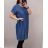 Denim Short Summer Damen trägerloses Kleid (uni s / l) ITALIAN FASHION IM720103 dunkelblau XL-2XL