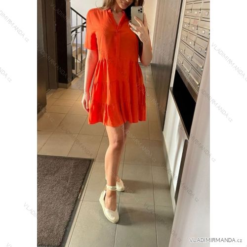 Kleid mit 3/4 Ärmeltasche für Damen (uni sl) ITALIAN Fashion IMWD20527
