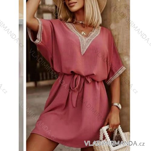 Sommer Kurzarm Sommerkleid (S / M ONE SIZE) ITALIENISCHE MODE IMWY21019