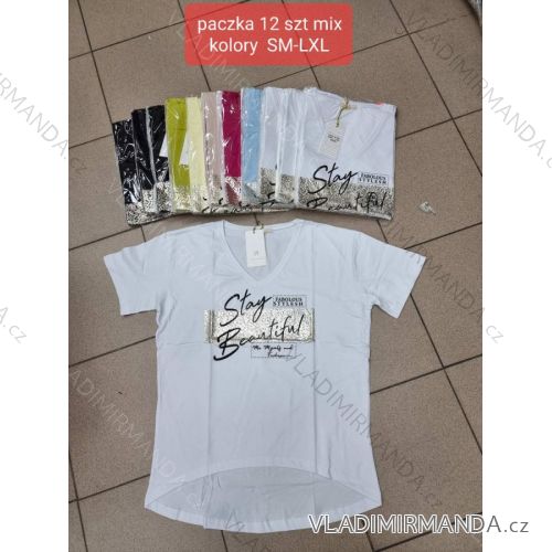 Tričko krátký rukáv dámské (S-XL) TURECKÁ MÓDA TMWG22G5325