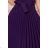 311-12 LILA Plissiertes Kleid mit kurzen Ärmeln - dunkelblau