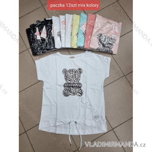 Tričko krátký rukáv dámské (S/M ONE SIZE) TURECKÁ MÓDA TMWG22G5547