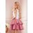 368-1 ZLATA zweifarbiges Kleid mit Spitzenausschnitt und Schaum - dunkelrosa