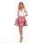 368-1 ZLATA zweifarbiges Kleid mit Spitzenausschnitt und Schaum - dunkelrosa