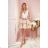 368-2 ZLATA zweifarbiges Kleid mit Spitzenausschnitt und Schaumstoff - beige