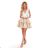 368-2 ZLATA zweifarbiges Kleid mit Spitzenausschnitt und Schaumstoff - beige