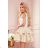 368-2 ZLATA zweifarbiges Kleid mit Spitzenausschnitt und Schaumstoff - beige