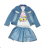 Set Jeansjacke, T-Shirt und Rock für Kinder Jugend Mädchen (4-12 Jahre) SEAGULL SEA20001