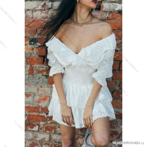 Carmen Sommer Sommer Schulterkleid (UNI S / M) ITALIENISCHE MODE IMM20628