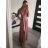 Šaty elegantní společenské na ramínka dámské (S/M ONE SIZE) ITALSKÁ MÓDA IM321608 M / L rot