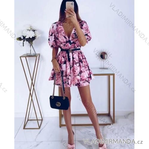 Kleid mit 3/4 Ärmeltasche für Damen (uni sl) ITALIAN Fashion IMWD20527