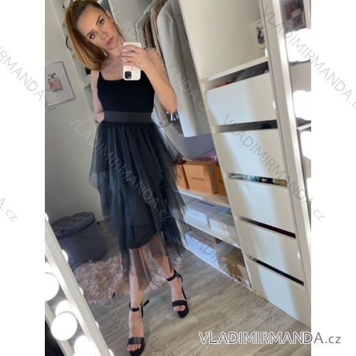 Kleid mit 3/4 Ärmeltasche für Damen (uni sl) ITALIAN Fashion IM3181746