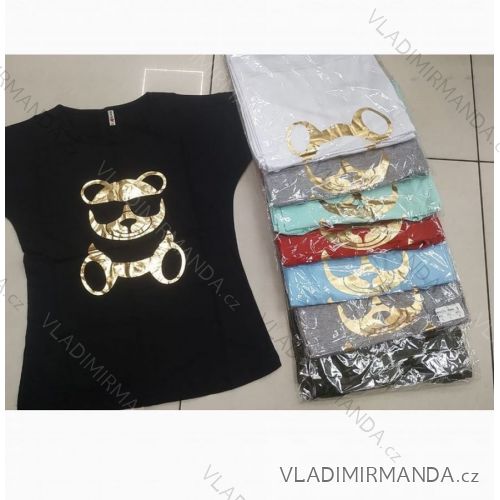 Tričko krátky rukáv dámske nadrozmer (2XL-4XL) TURECKÁ MÓDA TMWG22GYA0175