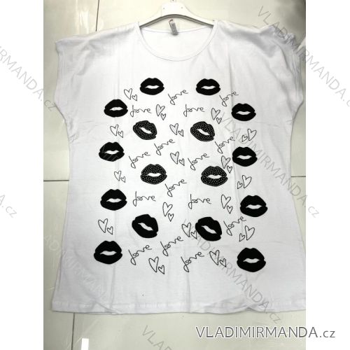 Tričko krátky rukáv dámske nadrozmer (2XL-4XL) TURECKÁ MÓDA TMWG22GYA0175