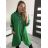 Jacke dünne Leinwand Langarm Damen mit Kapuze und Reißverschluss (Übergröße) ITALIENISCHE MODA IM419698 L / XL eine Größe schwarz