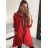 Jacke dünne Leinwand Langarm Damen mit Kapuze und Reißverschluss (Übergröße) ITALIENISCHE MODA IM419698 L / XL eine Größe schwarz