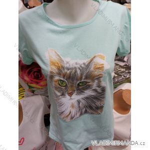 T-Shirt Kurzarm mit Spitze Frauen (Uni s / m) TURKISH FASHION TM920024