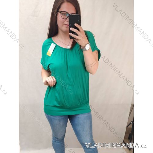 Denim Short Summer Damen trägerloses Kleid (uni s / l) ITALIAN FASHION IM720103 XL/2XL grün