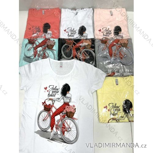 Tričko krátký rukáv dámské (M-XL) TURECKÁ MÓDA TMWG22GYA0170