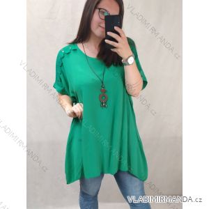 Übergroße Tunika Kurzarm Anhänger Damen Übergröße (3XL / 4XL ONE SIZE) ITALIAN FASHION IM422524 / DR