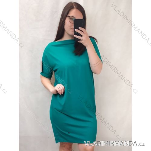 Langes Damenkleid mit Reißverschluss und langem Ärmel (uni m / xl) ITALIAN FASHION IM520351 M-XL pink