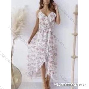 Sommerliches langes Chiffonkleid an Damenträgern (S / M ONE SIZE) ITALIAN FASHION IMWG221628