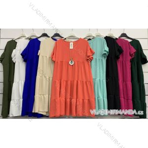 Kleid mit 3/4 Ärmeltasche für Damen (uni sl) ITALIAN Fashion IM3181746