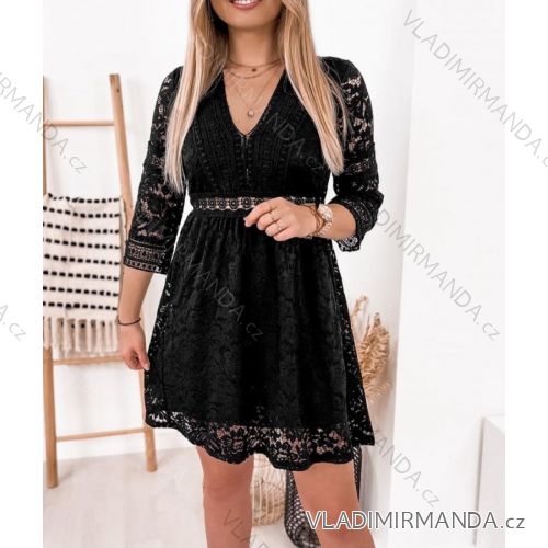 Kleid mit 3/4 Ärmeltasche für Damen (uni sl) ITALIAN Fashion IM3181746