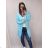 Baumwolljacke für Damen mit Kapuze (UNI L/2XL) ITALIAN FASHION IMD20811 Blau Lila L-2XL