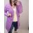 Baumwolljacke für Damen mit Kapuze (UNI L/2XL) ITALIAN FASHION IMD20811 Blau Lila L-2XL