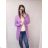 Baumwolljacke für Damen mit Kapuze (UNI L/2XL) ITALIAN FASHION IMD20811 Blau Lila L-2XL