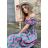Langes Carmen-Schulter-Sommerkleid für Damen (S / M ONE SIZE) ITALIAN FASHION IMM22648