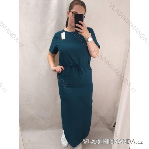 Langärmeliges Kurzarmkleid für Damen in Übergröße (M / L / XL / 2XL ONE SIZE) ITALIAN FASHION IMD22489